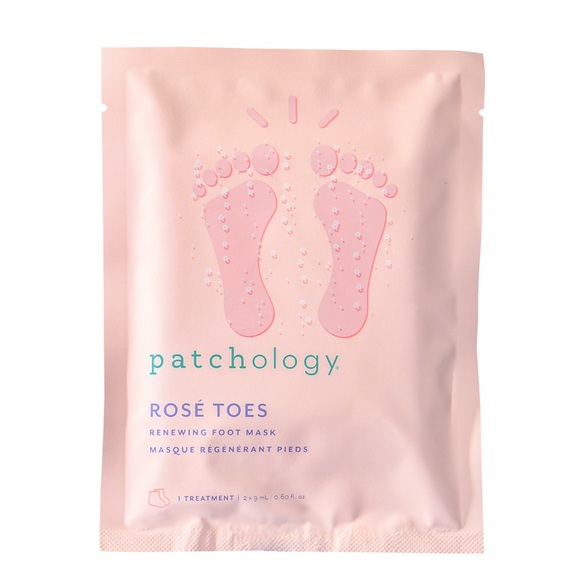🦋$8 ~ Patchology ~ Rosé Toes Renewing Heel & Foot Mask - Picture 3 of 9